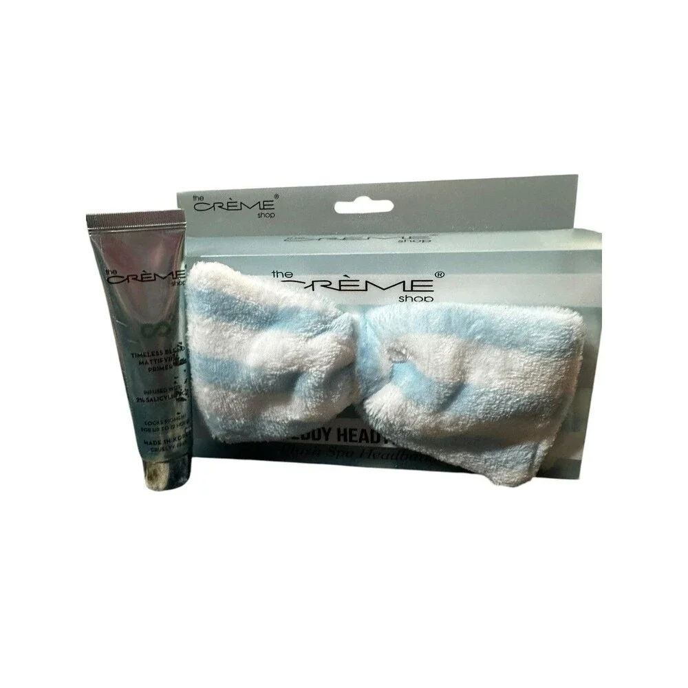 The Crème Shop Blue Striped Teddy Headband™ Plus Timeless Blend Primer 30ml NEW